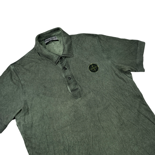 Stone Island Green Patch Dust Cover Polo Shirt - Small