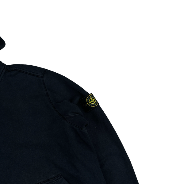 Stone Island Black Cotton Pullover Hoodie - XL