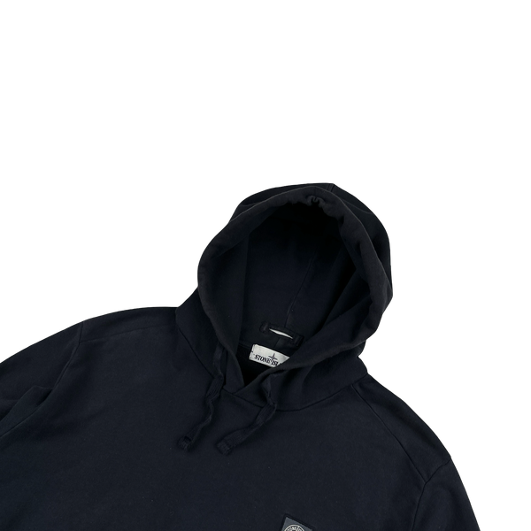 Stone Island 2015 Navy Patch Logo Hoodie Jumper - XXL