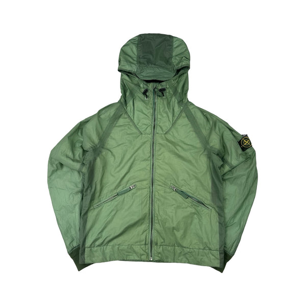 Stone Island 2009 Emerald Green Hyperlight Nylon Hooded Jacket - Large