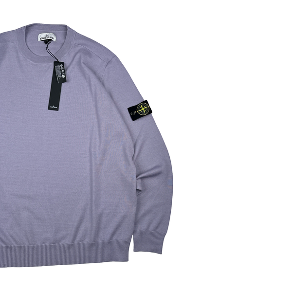 Stone Island 2023 Lavender Purple Crewneck Knit Jumper - XXL