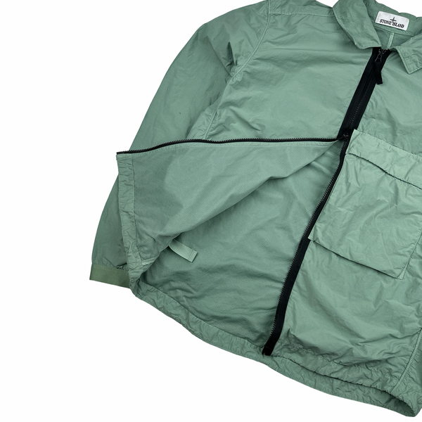 Stone Island 2022 Green Naslan Light Zipped Overshirt - Large