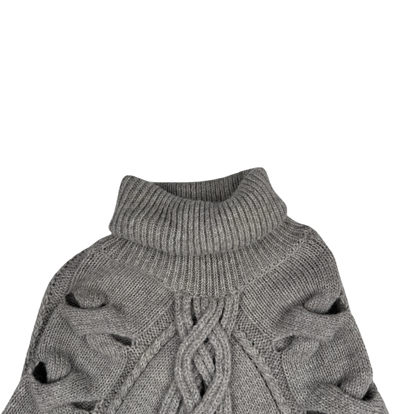 Gucci Women's Grey Roll Neck Alpaca Wool Knit Pullover Jumper  - Small
