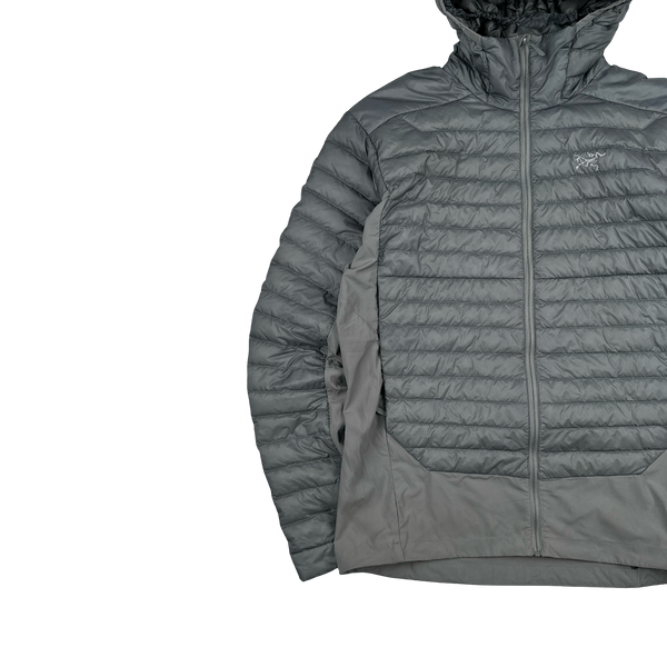 Arcteryx Grey Cerium Hybrid Hoody Down Filled Zipped Jacket - Medium