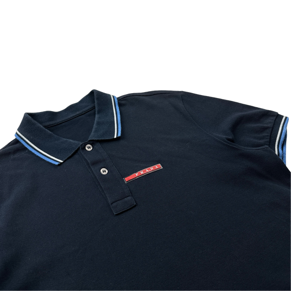 Prada Navy Cotton Polo - Medium