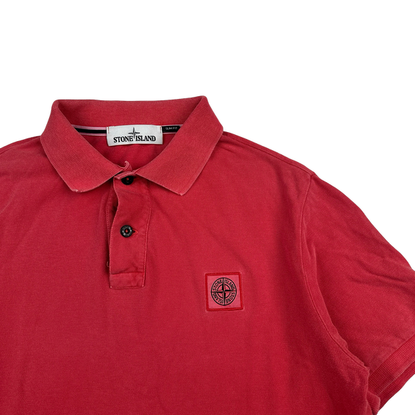 Stone Island 2016 Red Slim Fit Polo Shirt - Medium