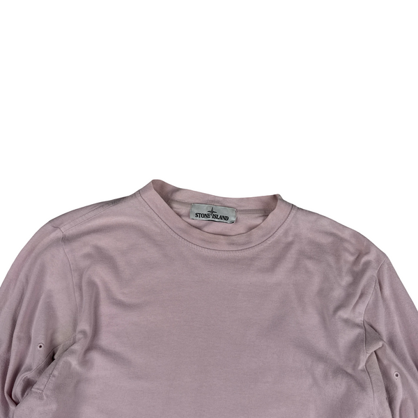 Stone Island 2017 Pink Longsleeve Cotton Top - Small