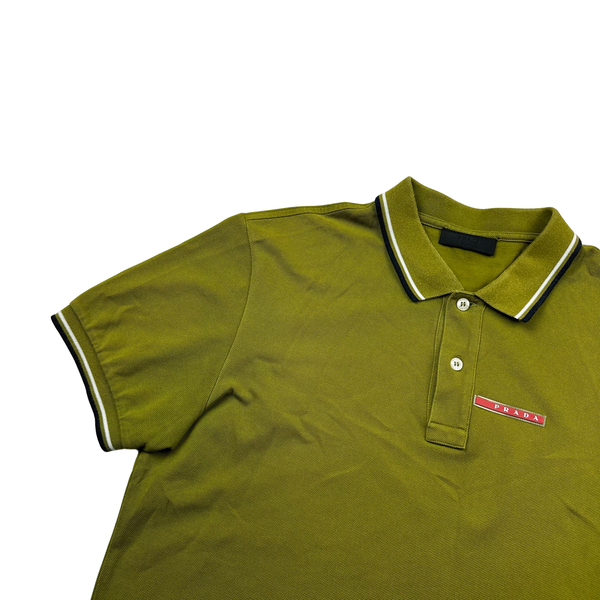 Prada Chartreuse Cotton Polo Shirt - Large