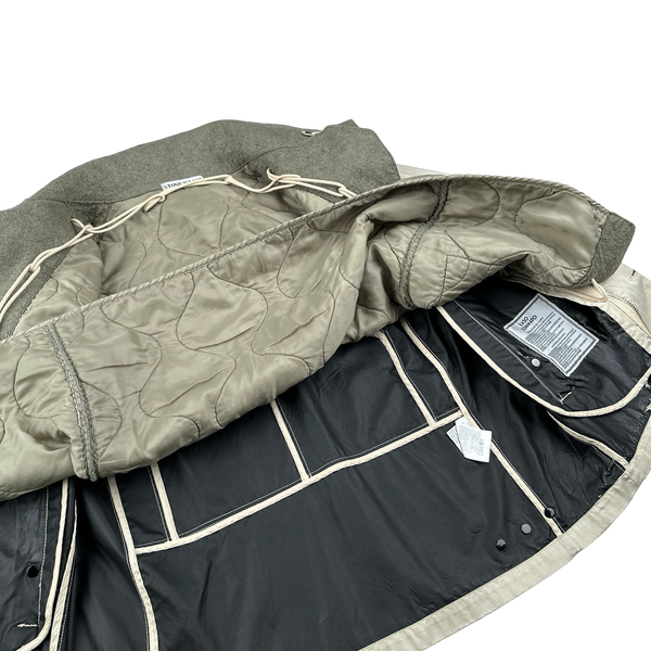 Stone Island 2005 Vintage Cream Duel Layer Raso Jacket - Large