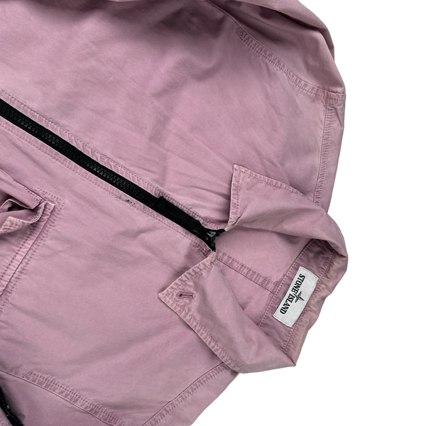Stone Island 2020 Pink Zipped Cotton Overshirt - Small