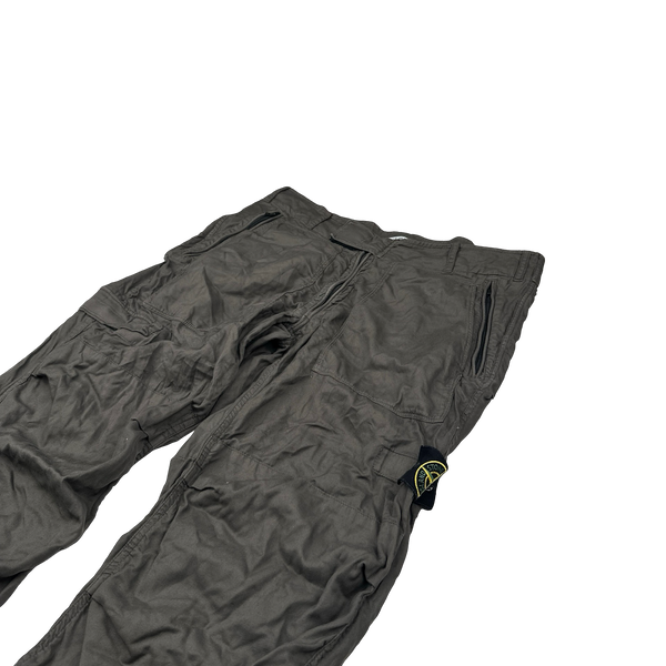 Stone Island 2007 Khaki Cotton Baggy Cargo Trousers - 34"