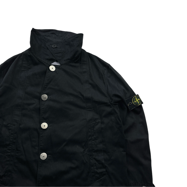 Stone Island 2001 Navy Raso Gommato Jacket - Medium
