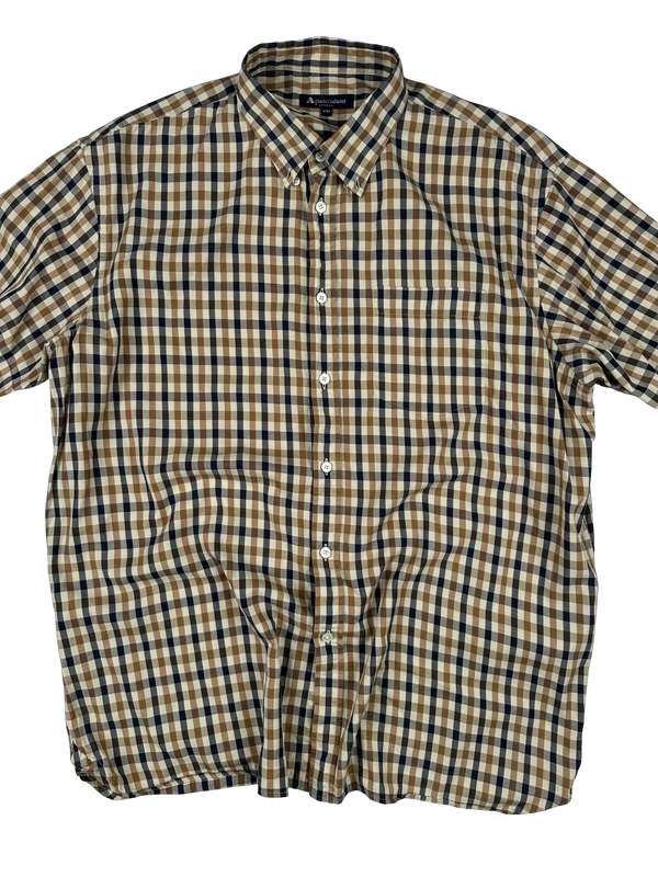 Aquascutum Classic Nova Checked Short Sleeve Shirt - XL