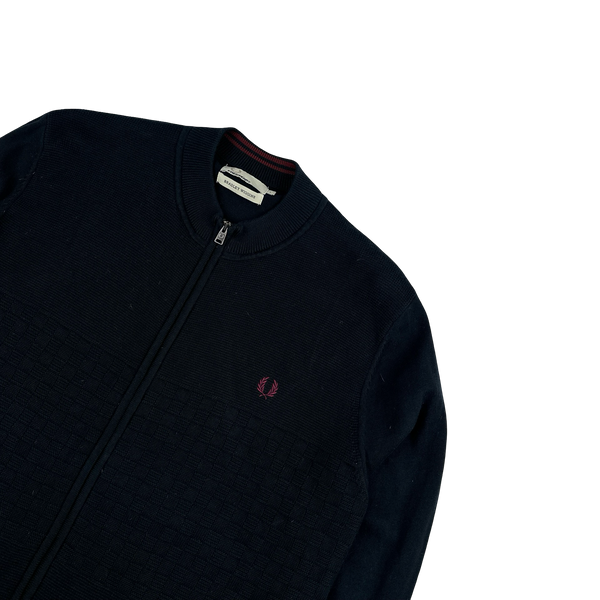 Fred Perry Bradley Wiggins Black Zipped Bomber Knit - Large