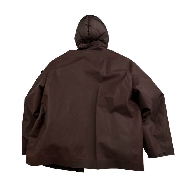 Stone Island 2023 Brown Special Process Poly Strata Down Lined Ice Jacket - Large
