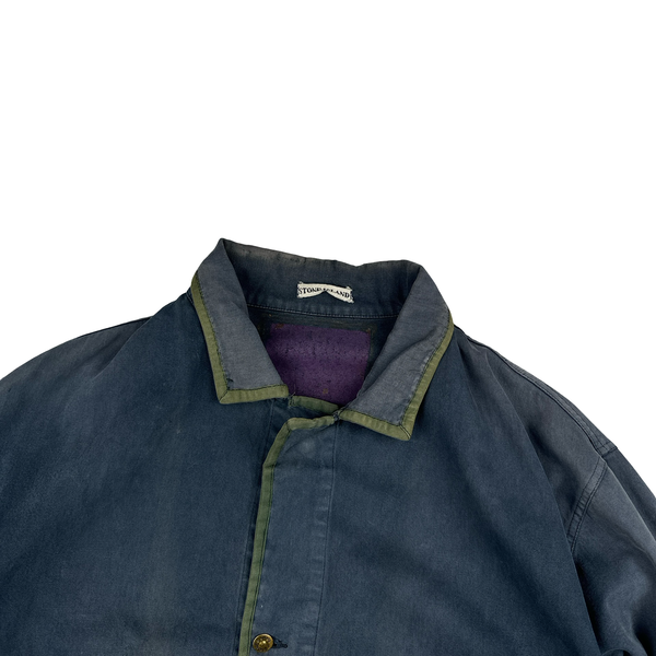 Stone Island 1987 Spellout Denim Carpenter Vintage Jacket - Large