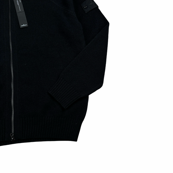 Stone Island 2025 Ghost Black Cashmere Hooded Knit Jumper - Large