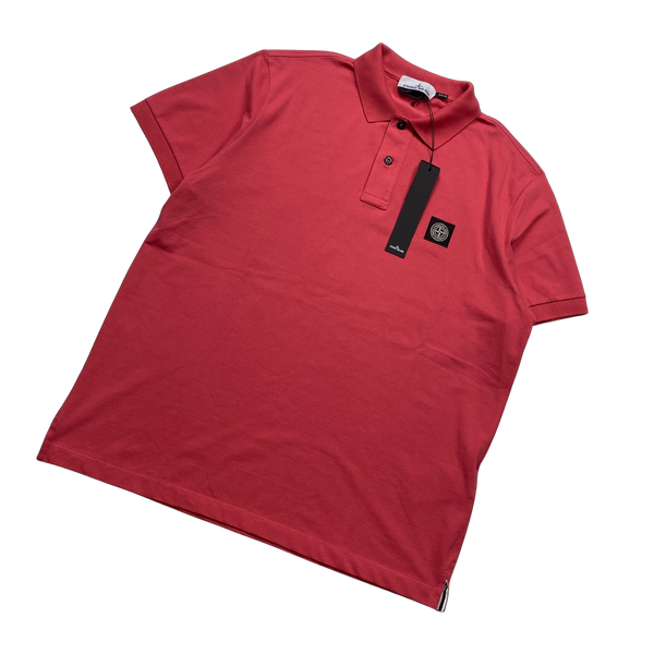 Stone Island 2023 Red Short Sleeved Polo Shirt - XL