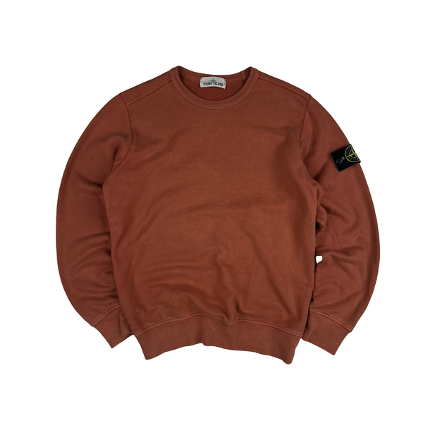 Stone Island 2019 Brick Red Cotton Crewneck - Small