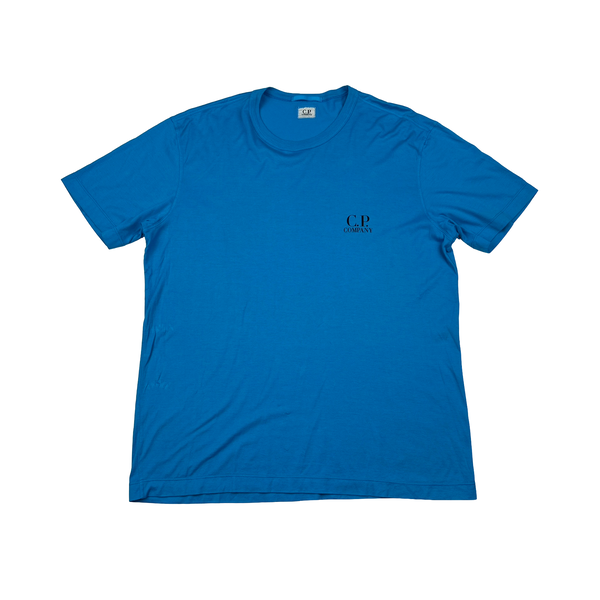 CP Company Blue Big Spellout Graphic Cotton T Shirt - XL