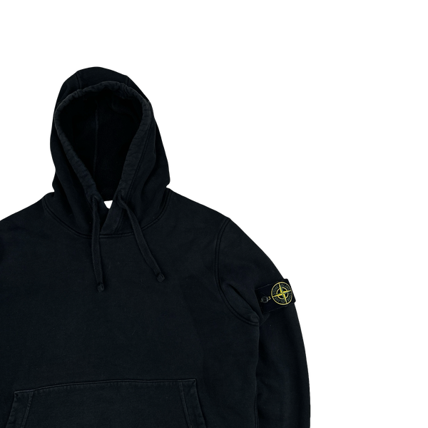 Stone Island 2020 Black Cotton Pullover Hoodie - Medium