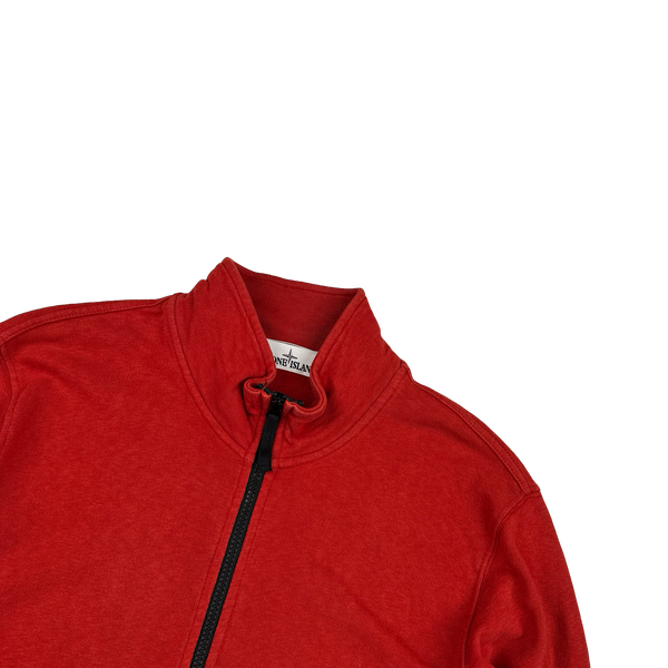 Stone Island 2014 Red Zipped Cotton Jumper - Large