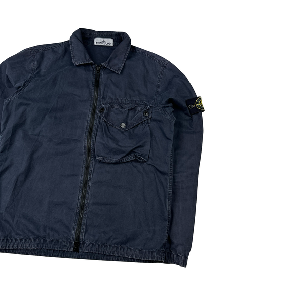 Stone Island 2021 Navy Cotton Overshirt - Small
