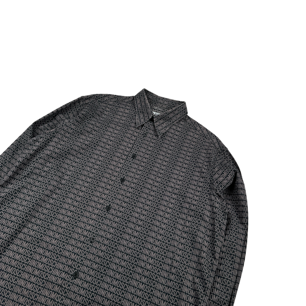 Moschino Grey Monogram Buttoned Shirt - Large