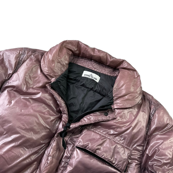 Stone Island Pink Pertex Quantum Y Down Puffer Jacket - Large