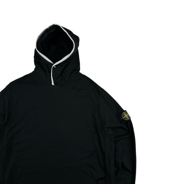 Stone Island 2022 Black Pullover Striped Hoodie - XL