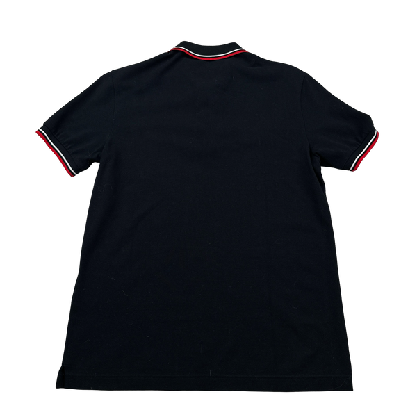 Prada Black Cotton Spellout Polo - Medium