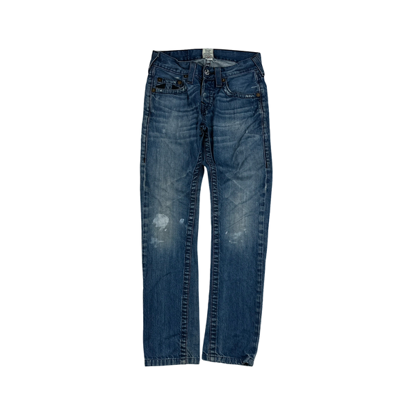 True Religion Skinny Contrast Stitch Horseshoe Denim Jeans - 27"