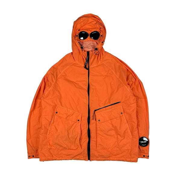CP Company x Palace Neon Orange Nylon La Mille Goggle Jacket - XL