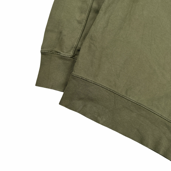 CP Company Khaki Cotton Lens View Crewneck Jumper - Large