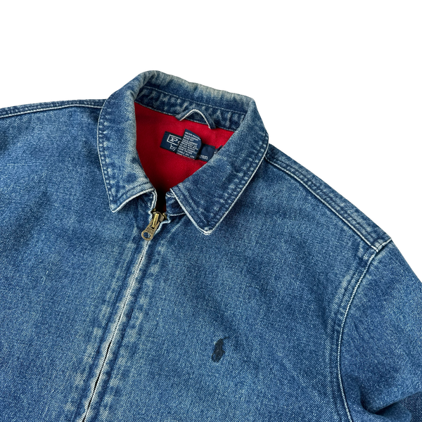 Ralph Lauren Vintage Polo Heavyweight Flannel Lined Denim Jacket - Small