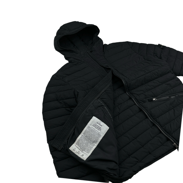 Stone Island 2019 Black Loom Woven Down Puffer Jacket - XL