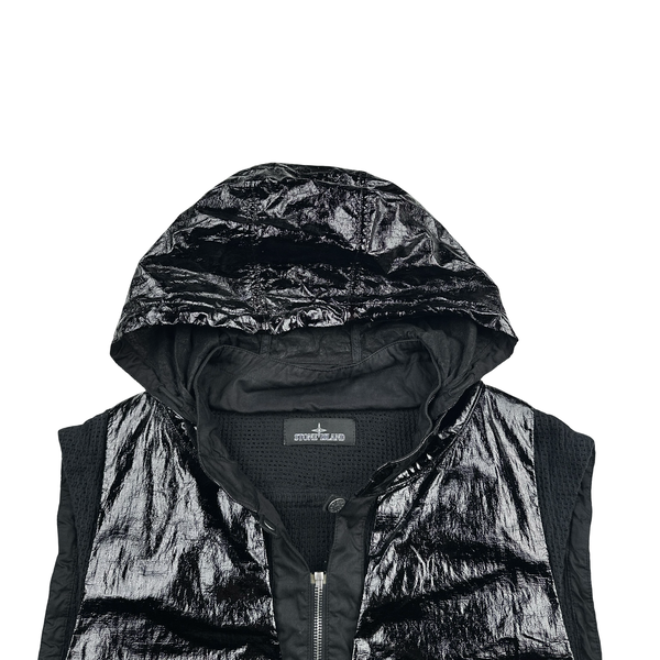 Stone Island 2022 Black Shadow Project Glass Linen Utility Vest - Large