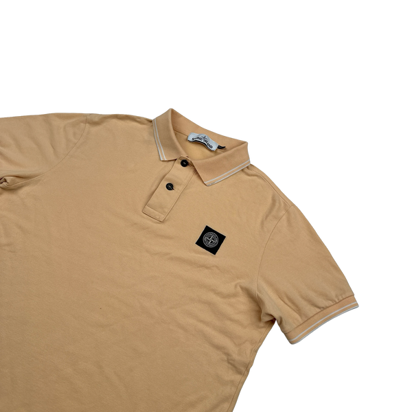 Stone Island 2018 Peach Cotton Polo Top - Medium