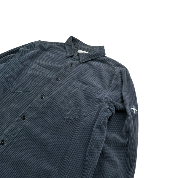 Stone Island 2019 Jumbo Cord Blue Overshirt - Large