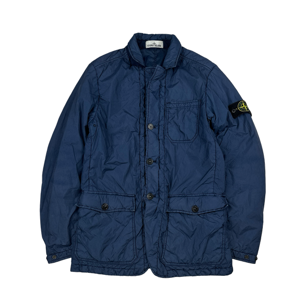 Stone Island Navy Garment Dyed Crinkle Reps Blazer - Small