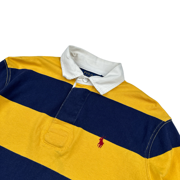 Ralph Lauren Yellow Striped Long Sleeve Rugby Shirt - Medium
