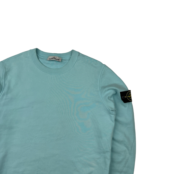 Stone Island 2021 Light Blue Cotton Crewneck - Small