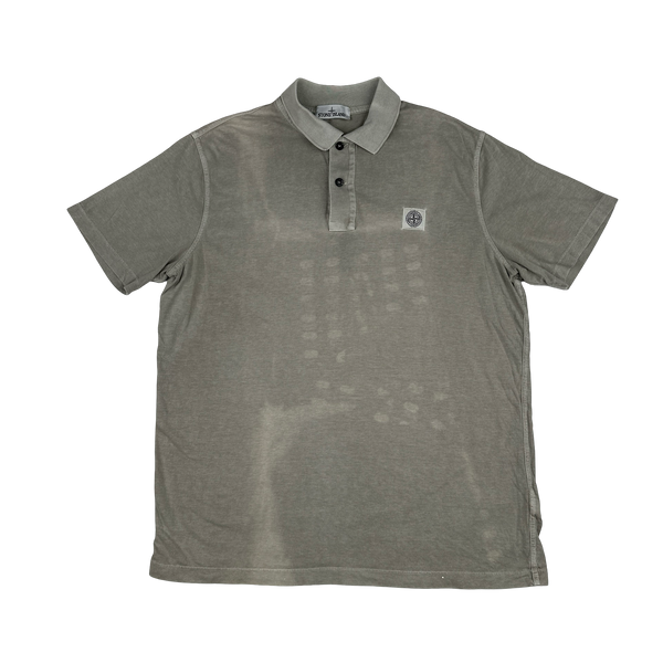 Stone Island 2015 Grey Garment Dyed Polo Shirt - 3XL