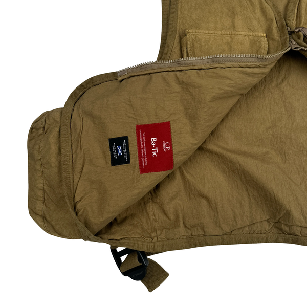 CP Company Brown Ba-Tic Waxed Cotton Utility Vest - Small