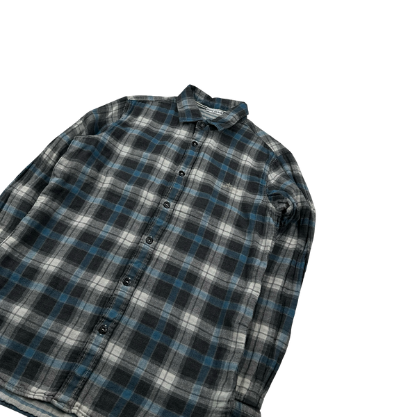 Stone Island 2011 Blue Cotton Plaid Buttoned Shirt - Medium