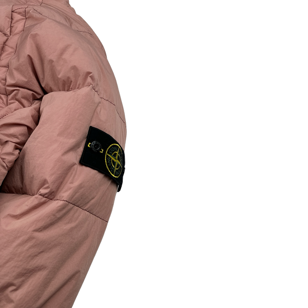 Stone Island 2016 Pink Crinkle NY Down Long Puffer Jacket - 3XL