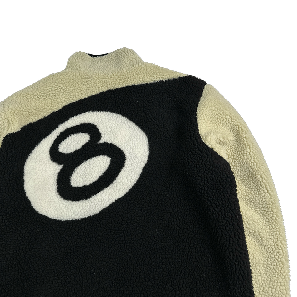 Stussy 8-Ball Reversible Teddy Fleece Zipped Jumper - XXL