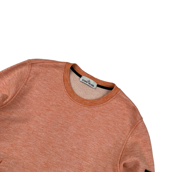 Stone Island Peach Marl Crewneck Sweatshirt - Small