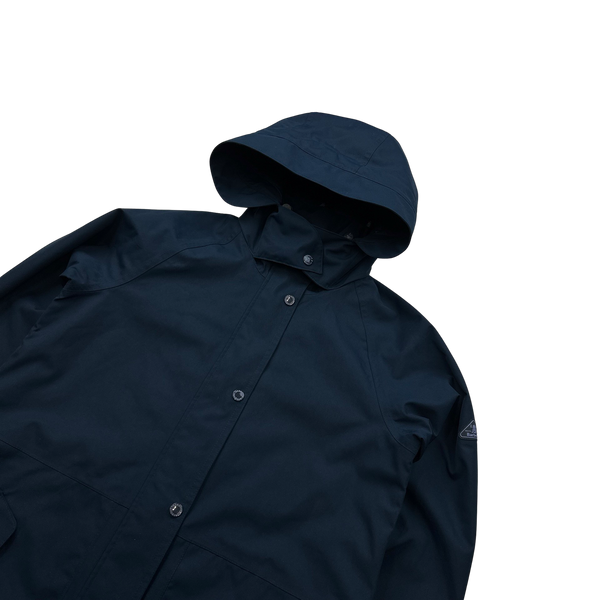Barbour Mainlander Navy Long Hooded Jacket Medium