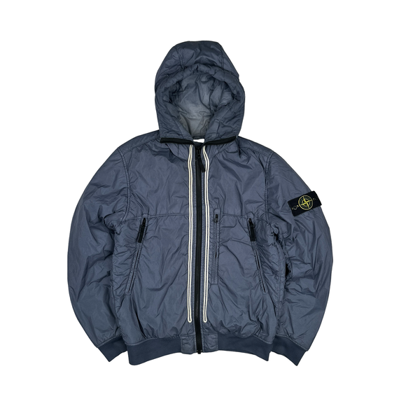 Stone Island 2019 Blue Crinkle Reps NY Jacket - Medium